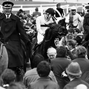 Dernier suspect, monté par le jockey Hywel Davies gagne le Grand National de 1985 à Aintree. Dernier suspect, monté par le jockey Hywel Davies gagne le Grand National de 1985 à Aintree.