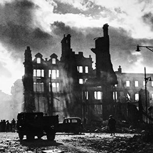 Swansea as dawn breaks after three night blitz attack by the Germans. August 1940
