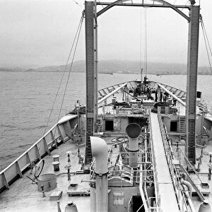 Swansea Docks, Wales. BP Tanker Fulmar enters the docks. 28th July 1967