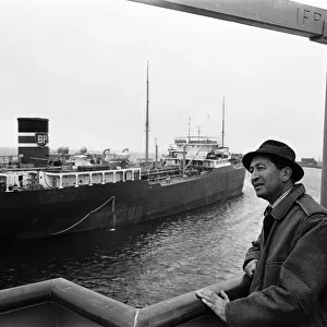 Swansea Docks, Wales. Harbour pilot Eric May is pictured