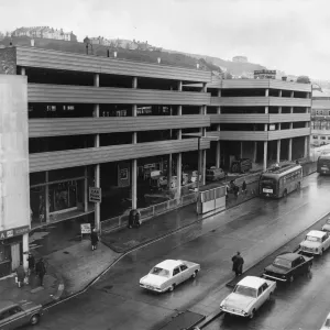 Print of Swansea's first multi-storey car park in Orchard Street, 1966