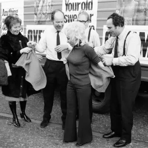 It was sweaters off for Barbara Windsor and members of Parliament outside the House of It was sweaters off for Barbara Windsor and members of Parliament outside the House of