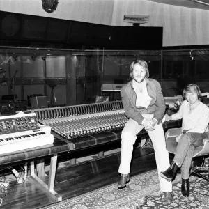 Swedish pop group ABBA consisting of Agnetha Faltskog, Bjorn Ulvaeus, Benny Andersson and Anni-Frid Lyngstad, in London. Pictured, Bjorn Ulvaeus and Benny Andersson in a studio. 19th October 1980 Swedish pop group ABBA consisting of Agnetha Faltskog, Bjorn Ulvaeus, Benny Andersson and Anni-Frid Lyngstad, in London. Pictured, Bjorn Ulvaeus and Benny Andersson in a studio. 19th October 1980
