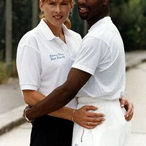 Swimmer, Sharron Davies with boyfriend Derek Redmond, 10th June 1993