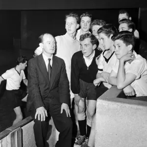 Former table tennis international Ken Stanley (left) promoting five a side football Former table tennis international Ken Stanley (left) promoting five a side football