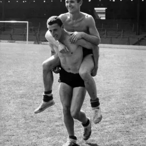 Taken for a ride thats what Brian Clough is doing to one of his team-mates Taken for a ride thats what Brian Clough is doing to one of his team-mates