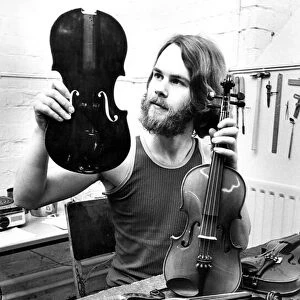 Tarquin Bolton at the Sunderland Violin Hospital in July 1980 set up to repair damaged