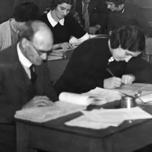 Teachers in Jarrow join the war effort by helping the preparation of ration cards
