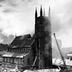 Durham City Church Fire Print 1985