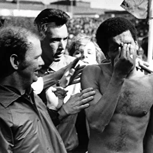 Tears of despair from Birmingham City winger Howard Gayle as he leaves the pitch at St