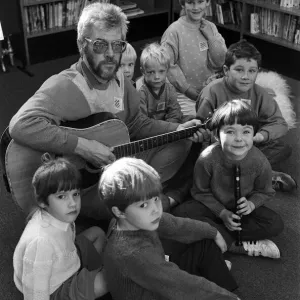 Bob Pegg at Almondbury Library Teatime Print 1988