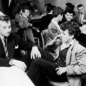 Teddy Boys seen here at the Thirteen Canteen, Elephant and Castle, London 4th July 1955