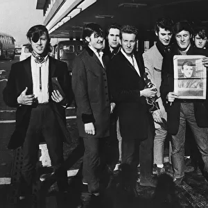 Teddy Boys waiting to greet Gene Vincent at Heathrow 1969