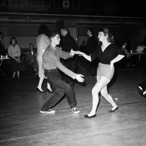 Teenagers Dancing at Seymour Hall Jazz Jive Gala Print 1957