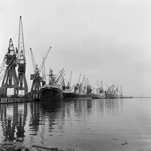 Tees Dock, full of ships. 1971. Tees Dock, full of ships