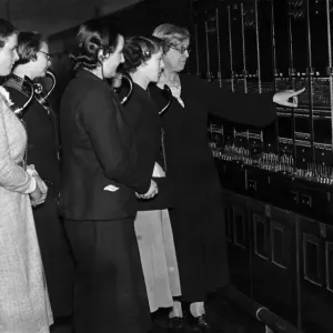 Telephonist School Switchboard Training Print 1937