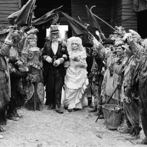 Television character Worzel Gummidge who is played by Jon Pertwee marries his Aunt Sally Television character Worzel Gummidge who is played by Jon Pertwee marries his Aunt Sally