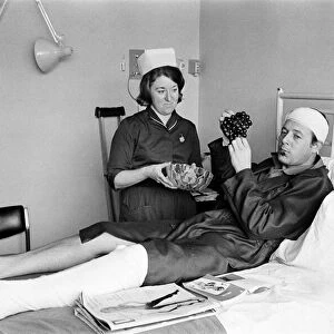 Television presenter Michael Aspel in hospital. 19th April 1968