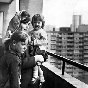 Ten-year old Pat Glover and and sister Jacqueline, two, enjoy the view from Canterbury