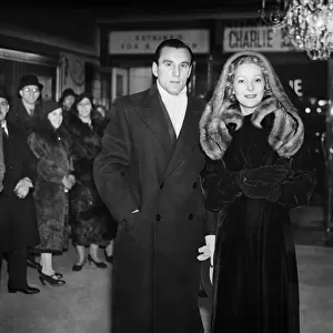 Tennis star Fred Perry and his wife, American actor, Helen Vinson at the Tivoli cinema