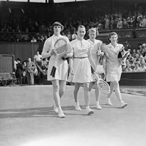Tennis Wimbledon Womens Double Final. July 1949 Mrs Todd