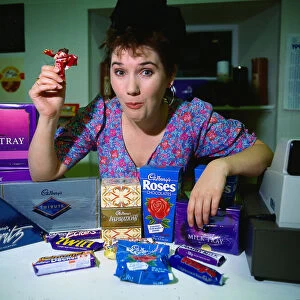 Teri Lally eating chocolate June 1990