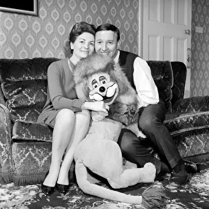 Terry Hall with Lenny the lion seen here at home. 1960 A1226-004