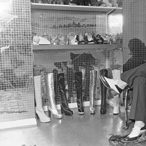 Terry De Havilland, shoe designer, in his shop on The Kings Road