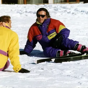 Terry Wogan TV presenter and Talkshow host goes skiing at Val dIsere in France Terry Wogan TV presenter and Talkshow host goes skiing at Val dIsere in France