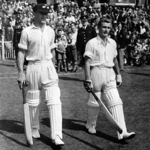 Third test Match - Old Trafford. The opening New Zealand pair go out to bat Third test Match - Old Trafford. The opening New Zealand pair go out to bat