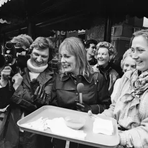 Thats Life'television star Esther Rantzen pictured asking passers-by to