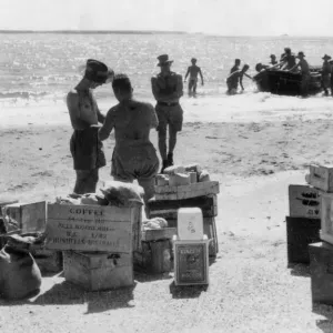 Print of Australian troops stationed at a coastal outpost, July 1942 Print of Australian troops stationed at a coastal outpost, July 1942