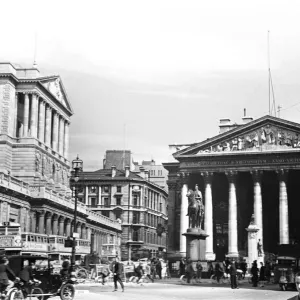 Threadneedle Street, London Print Circa 1936