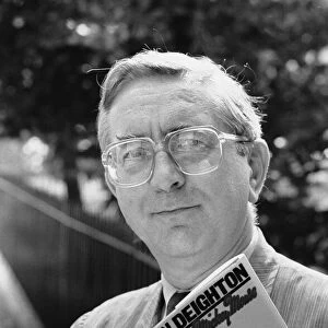 Thrillr writer Len Deighton pictured at the Carlton Towers Hotel in London