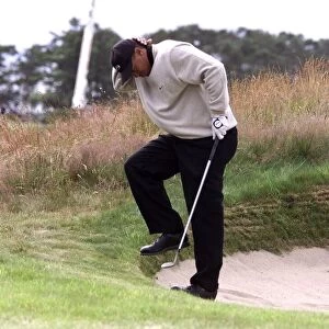Tiger Woods The Open Championship 1999 Carnoustie Tiger gets caught in a bunker