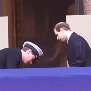 Tim Laurence Prince Edward help Princess Beatrice November 1999 after she faints during