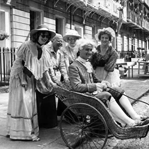 Tim Snelgars Victorian wheelchair is pushed by Miss Sue Gwilt, Mrs Katie Setter
