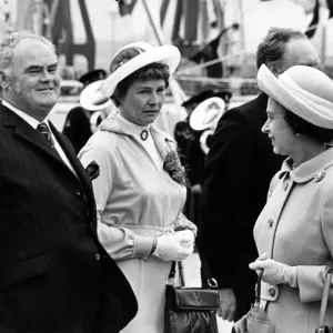 During her time at Tees Dock, the Queen has a chat with Langbaurgh Council leader During her time at Tees Dock, the Queen has a chat with Langbaurgh Council leader