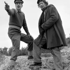 Tom Baker as Doctor Who seen here with Nicholas Courtney who plays Brigadier Lethbridge