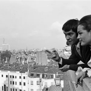 Tom Courtenay and Romy Schneider at the Dorchester Hotel looking at some of the places Tom Courtenay and Romy Schneider at the Dorchester Hotel looking at some of the places