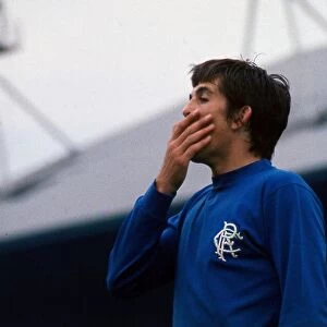 Tom Forsyth of Rangers during his sides match against rivals Celtic in the Old Firm
