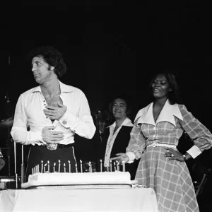 Tom Jones Birthday Party Print in Las Vegas with Dionne Warwick, June 1974 Tom Jones Birthday Party Print in Las Vegas with Dionne Warwick, June 1974