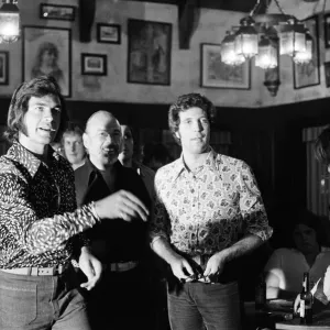 Tom Jones and Engelbert Humperdinck meet in a British style pub in Sacramento, California Tom Jones and Engelbert Humperdinck meet in a British style pub in Sacramento, California