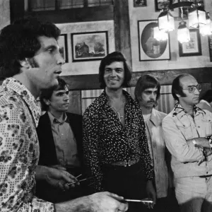 Tom Jones and Engelbert Humperdinck meet in a British style pub in Sacramento, California Tom Jones and Engelbert Humperdinck meet in a British style pub in Sacramento, California