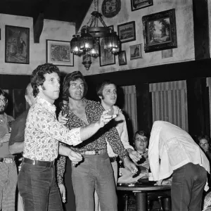 Tom Jones and Engelbert Humperdinck meet in a British style pub in Sacramento, California Tom Jones and Engelbert Humperdinck meet in a British style pub in Sacramento, California