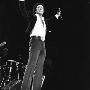 Tom Jones perfuming live in Cardiff, Wales, for the first time in ten years Tom Jones perfuming live in Cardiff, Wales, for the first time in ten years