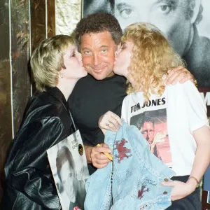 Tom Jones with fans at HMV Oxford Street, 10th April 1991 Print