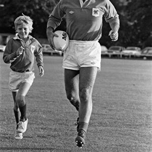 Tom Jones, in full rugby strip, at London Welsh Rugby Club. 5th September 1983