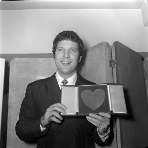 Tom Jones singer Mar 1969 with his award Show Business Personality of the Year from