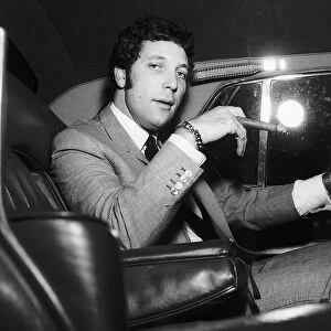 Tom Jones Singer on his way to Luton in a Car Circa 1971